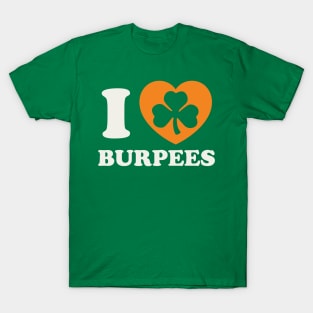 St Patricks Day Exercise Powerlighting Burpees Shamrock T-Shirt